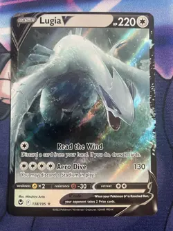 Pokemon Lugia v Full Art Holo Card 138/195 Sword & Shield Silver Tempest - Image 1