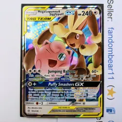 Mega Lopunny & Jigglypuff GX UR card 165/236 Sun & Moon Cosmic Eclipse 2019 Poke - Image 1