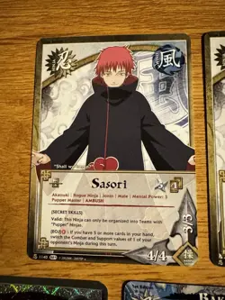 Naruto CCG 5 Card Lot Sand Baki, Chiyo, Sasori, Yashamaru Diamond Foil 1st Ed - Image 2