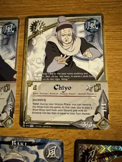 Naruto CCG 5 Card Lot Sand Baki, Chiyo, Sasori, Yashamaru Diamond Foil 1st Ed - Image 3