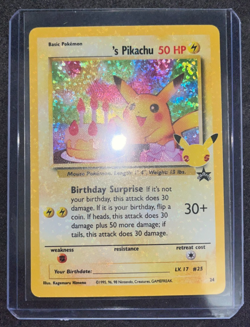 Pokemon TCG Celebrations Classic Black Star Promo Birthday Pikachu Card NM-M - Image 1