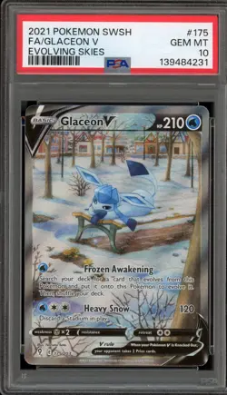 Pokemon Glaceon V Evolving Skies Full Alt Art #175 PSA 10 Gem Mint - Image 1