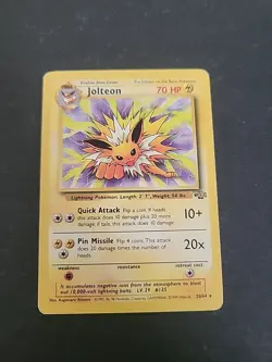 HP Jolteon 20/64 Jungle Non-Holo Rare Pokemon Card TCG - Image 1