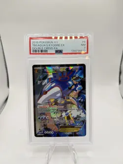 2015 POKEMON XY DOUBLE CRISIS #6 FULL ART/TEAM AQUA'S KYOGRE EX PSA 7 - Image 1