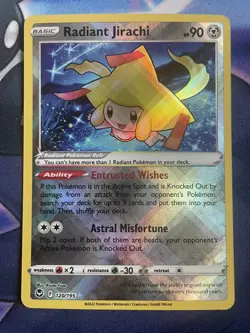 Radiant Jirachi 120/195 (Radiant Rare) Silver Tempest Near Mint - Image 1