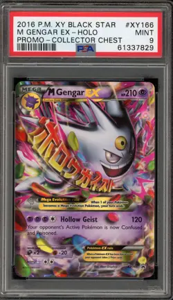 Pokemon M Gengar EX Collector Chest Black Star Holo Promo XY166 PSA 9 Mint - Image 1