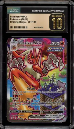 Pokemon Blaziken VMAX Chilling Reign Secret Rare Alt Art #201 CGC 10 Pristine - Image 1