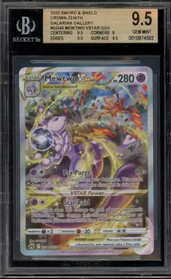 Pokemon Mewtwo VSTAR Crown Zenith Galarian Gallery Full Art #GG44 BGS 9.5 - Image 1