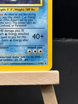 Pokemon CGC Blastoise 2/102 Base set Rare Holo WOTC TCG 1999 - Image 3