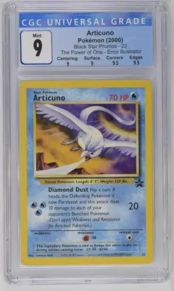 2000 Pokemon Black Star Promo The Power of One Articuno CGC 9 Mint - Image 1