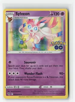 SYLVEON 035/078 POKEMON GO HOLO RARE POKEMON TCG LP - Image 1