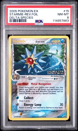 2005 POKEMON EX DELTA SPECIES STARMIE #15 REVERSE FOIL PSA 8 NM #114857863 - Image 1