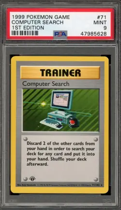 Pokemon Computer Search Base Set Shadowless 1st Edition Rare #71 PSA 9 Mint - Image 1
