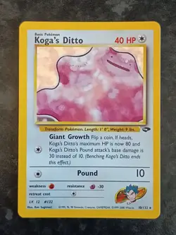 Koga's Ditto Holo 10/132 Gym Challenge Pokemon Card - Image 1