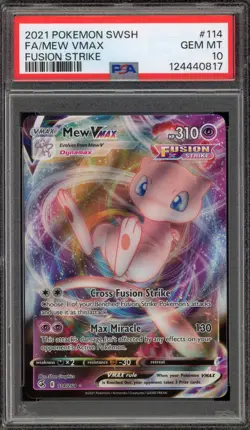 Pokemon Mew VMAX Fusion Strike Full Art #114 PSA 10 Gem Mint - Image 1
