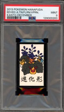 Pokemon Eevee/Jolteon/Flareon/Vaporeon Hanafuda Kanto December PSA 9 Mint - Image 1