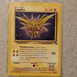 VERY LP!! FREE SHIPPING!! POKEMON ZAPDOS 30/62 FOSSIL RARE NON-HOLO - Image 1