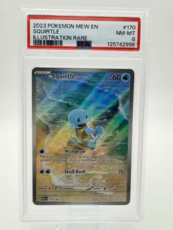 Pokemon Squirtle 170/165 Illustration Rare 151 PSA 8 NM-MT - Image 1