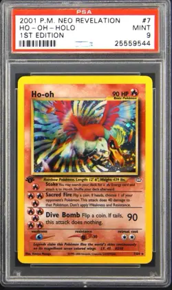 Pokemon 1st Edition Ho-oh 07/64 - PSA 9 MINT - Neo Revelation Holo Vintage Ho Oh - Image 1