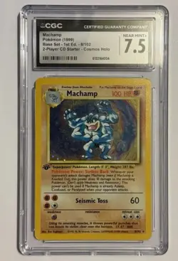 1999 POKEMON GAME 8/102 MACHAMP-HOLO 1ST EDITION 2 Player CD Starter - Image 1