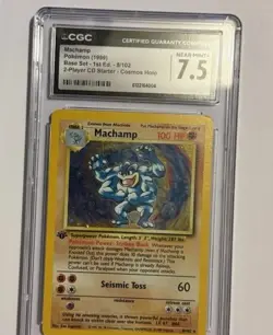 1999 POKEMON GAME 8/102 MACHAMP-HOLO 1ST EDITION 2 Player CD Starter - Image 2