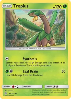 Pokemon TROPIUS Sun & Moon Cosmic Eclipse 12/236 NM/Mint PACK FRESH - Image 1