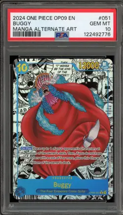 One Piece CCG Buggy Manga Alternate Art OP09-051 PSA 10 Gem Mint - Image 1