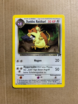 GERMAN Dark Raticate 51/82 Team Rocket - Common Pokemon Card - LP - Image 1