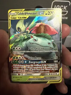 Pokemon TCG Celebi & Venusaur GX Holo Ultra Rare Card Team Up 1/181 Lp Condition - Image 1