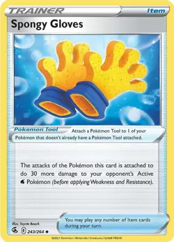 Spongy Gloves Uncommon SWSH08: Fusion Strike 243/264 NM English Pokemon Card - Image 1