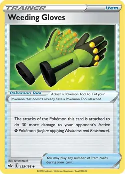 Weeding Gloves Uncommon SWSH06: Chilling Reign 155/198 NM English Pokemon Card - Image 1