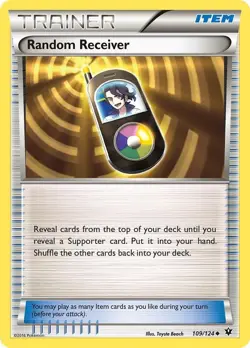 Random Receiver XY - Fates Collide 109/124 NM English Pokemon Card - Image 1