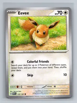 Eevee Normal Common SV: Scarlet & Violet 151 MEW Colorless 133/165 Pokemon Card - Image 1