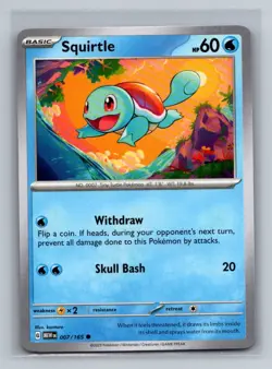 Squirtle - Normal Common SV: Scarlet & Violet 151 MEW Water 007/165 Pokemon Card - Image 1