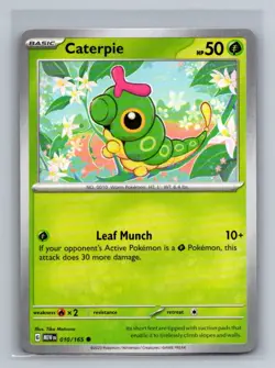 Caterpie - Normal Common SV: Scarlet & Violet 151 MEW Grass 010/165 Pokemon Card - Image 1