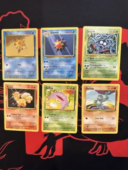 Lot Of 6 Vintage Base Set Pokemon Cards Non Holo WOTC NM 1999 Old School - Image 1