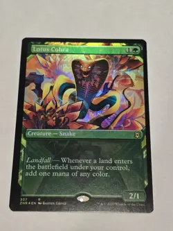🔥 MTG - Lotus Cobra - BORDERLESS - Creature Snake - ZNR #307 - Rare - NM/M! WOW - Image 1