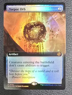 MTG Outlaws of Thunder Junction The Big Score Torpor Orb #0092 Extended Art Foil - Image 1