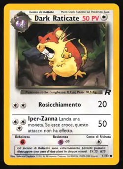 Dark Raticate #51/82 Team Rocket - ITALIAN Pokemon TCG - Lightly played - Image 1