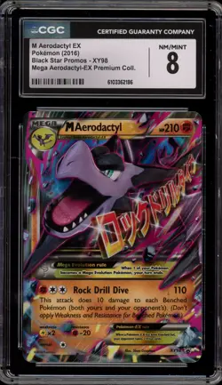 Pokemon M Aerodactyl EX Premium Coll. Black Star Holo Promo XY98 CGC 8 - Image 1