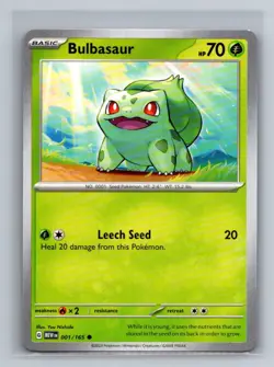 Bulbasaur - Normal Common SV: Scarlet & Violet 151 MEW Grass 001/165 Pokemon Car - Image 1