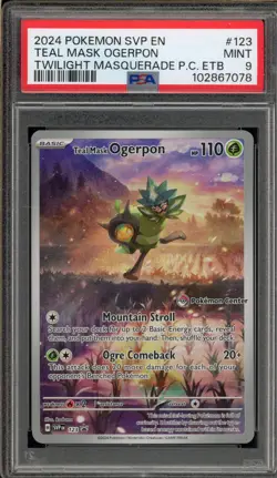 Pokemon Center Stamp Promo Teal Mask Ogerpon Twilight Masquerade ETB #123 PSA 9 - Image 1