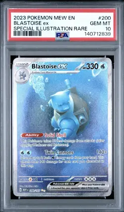2023 POKEMON MEW EN-151 SPECIAL ILLUSTRATION RARE #200 BLASTOISE EX PSA 10 - Image 1