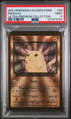 Pikachu METAL Pokemon Celebrations Ultra-Premium Collection 58/102 PSA 9 - Image 1