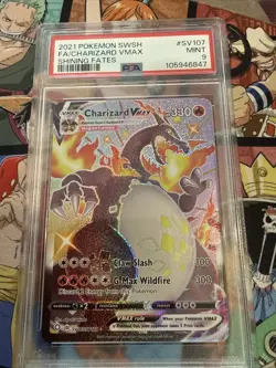 2021 POKEMON SWORD & SHIELD SHINING FATES #SV107 FULL ART/CHARIZARD VMAX PSA 9 - Image 1