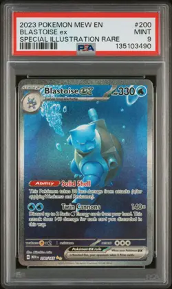 2023 POKEMON MEW EN-151 SPECIAL ILLUSTRATION RARE #200 BLASTOISE EX PSA 9 - Image 1