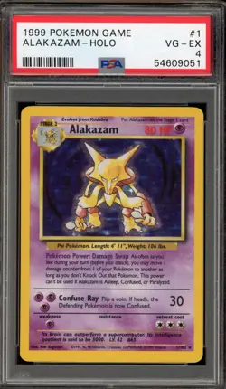 Pokemon Alakazam Base Set Unlimited Holo Rare #1 PSA 4 - Image 1