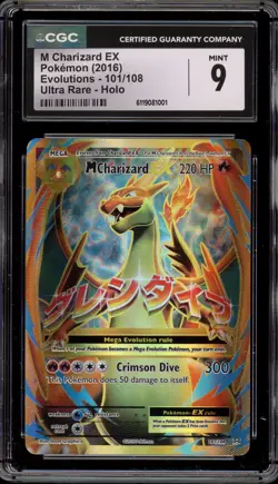Pokemon M Charizard EX XY Evolutions Full Art #101 CGC 9 Mint - Image 1