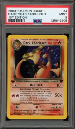 Pokemon Dark Charizard Team Rocket 1st Edition Holo Rare #4 PSA 9 Mint - Image 1