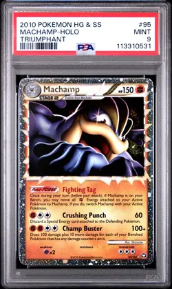 2010 POKEMON TRIUMPHANT MACHAMP PRIME #95 ULTRA RARE PSA 9 MINT #113310531 - Image 1